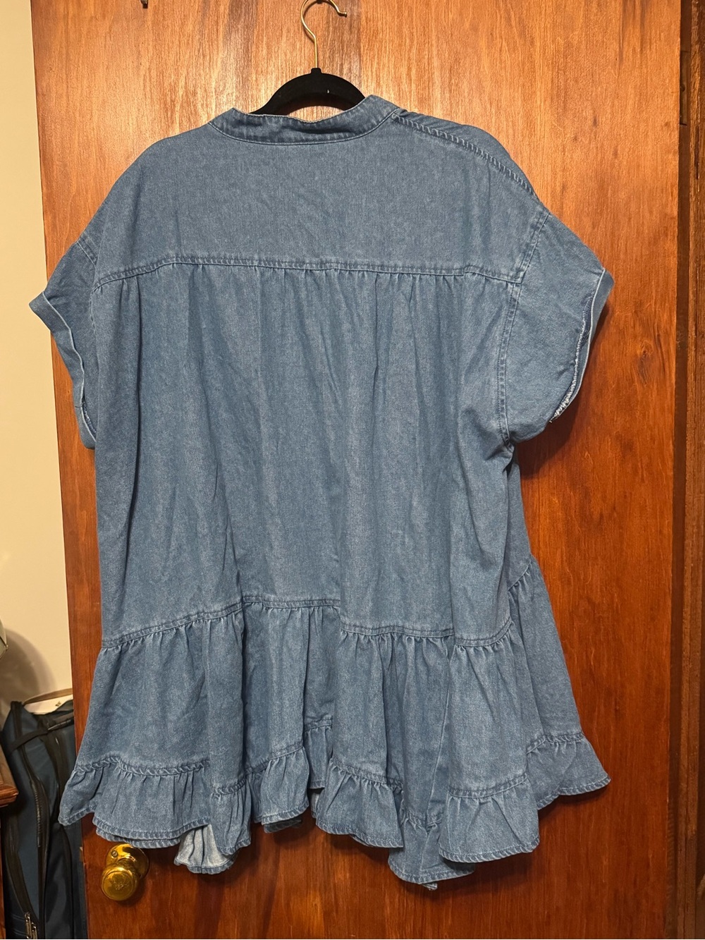 Women’s Plus Size Boho Cottagecore Denim Ruffle Dress 2XL - Picture 5 of 6